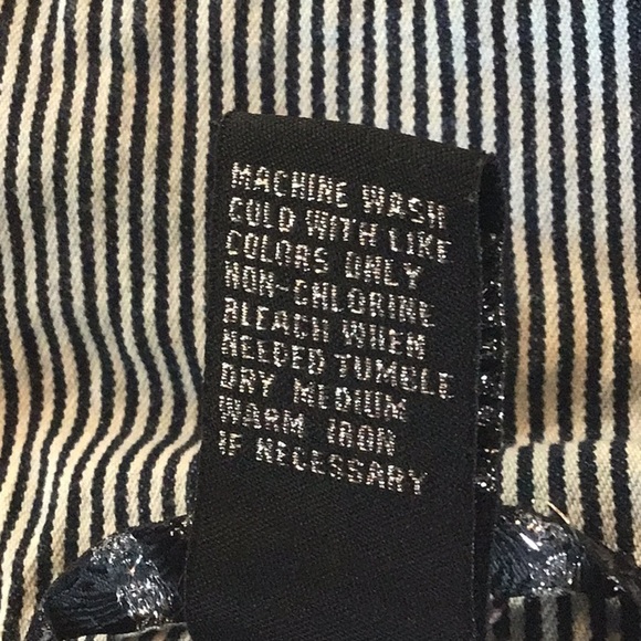 BACCINI  vintage Denim Cotton Stretch Engineer Striped JEAN JACKET size Medium - Picture 8 of 8